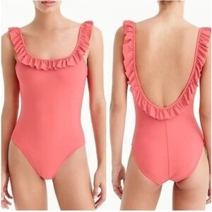 J Crew ruffled scoop-back one-piece swimsuit